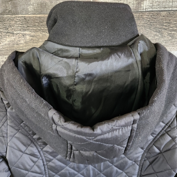 Sam Edelman Quilted Polyester Hooded Black Jacket Women's Small - Picture 11 of 16